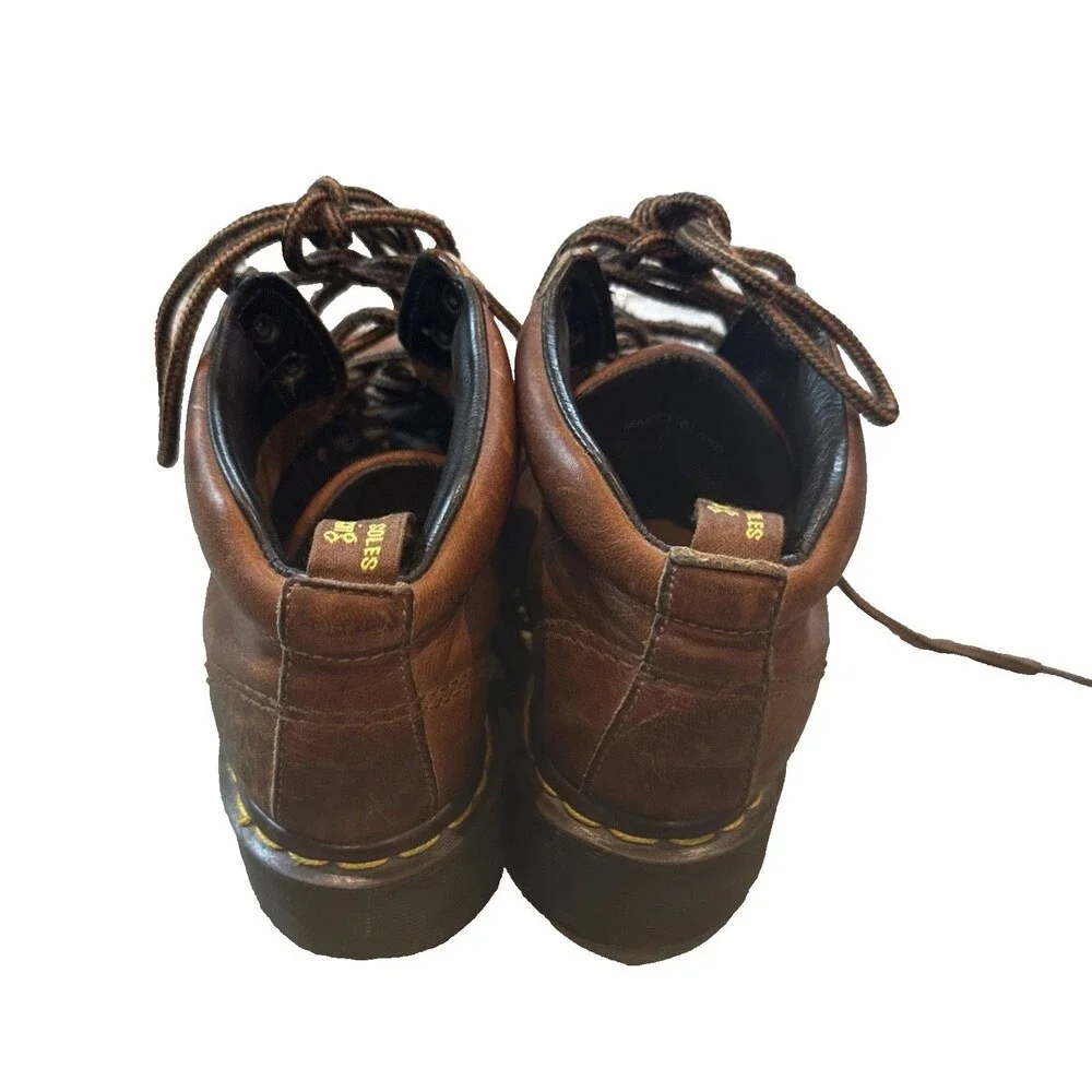 Vintage Dr Martens Brown Leather Boots Size 5 Made in England Lace Up